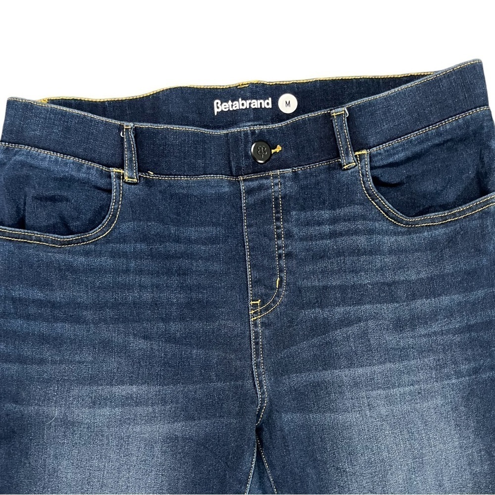 Betabrand Dark Wash High Rise Pull On Skinny Jeans Size Medium - Picture 3 of 4